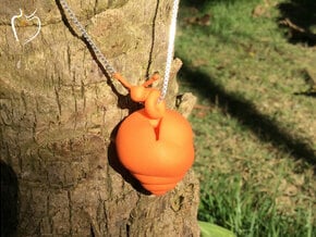 Snail Pendant in Orange Processed Versatile Plastic
