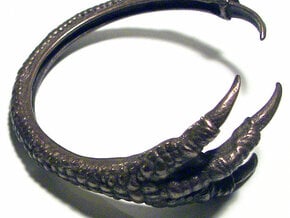 3D Printed Dragon Claw Bracelet in Polished Bronze Steel