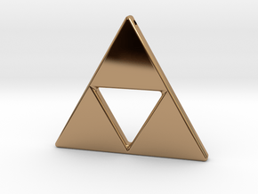 Tri-Force Necklace Pendant in Polished Brass
