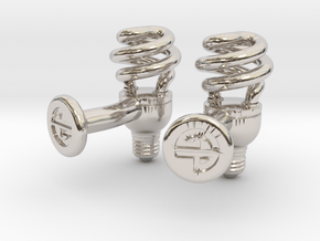 CFL Bulb Cufflinks in Platinum