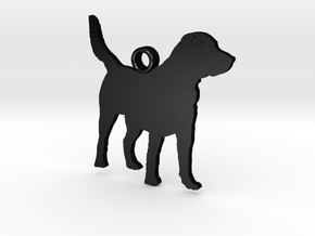 Labrador Retriever Standing Zipper Charm in Matte Black Steel