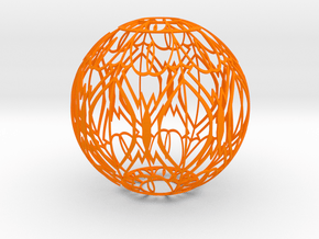 Lampshade(Designer Sphere 2) in Orange Processed Versatile Plastic