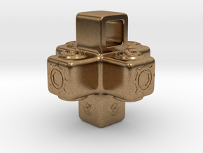 Cube in Natural Brass