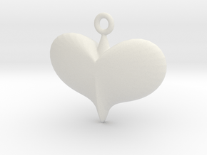 Lady Heart Pendant  in White Natural Versatile Plastic