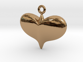 Lady Heart Pendant  in Polished Brass