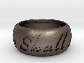This Too Shall Pass ring size 8  in Polished Bronzed Silver Steel