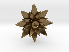 Lotus Flower Pendant in Polished Bronze