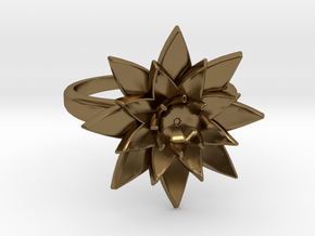 Lotus Ring in Polished Bronze