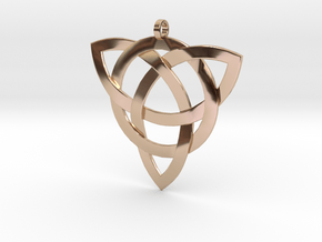 Large Celtic Knot Pendant (Inverted Triquetra) in 14k Rose Gold