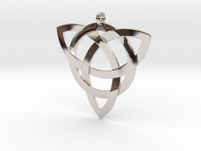 Large Celtic Knot Pendant (Inverted Triquetra) in Platinum