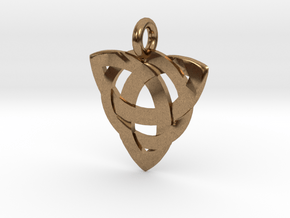Celtic Knot Necklace Pendant (Inverted Triquetra) in Natural Brass