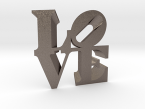 The Love Sculpture Wall decoration 18cm in Polished Bronzed Silver Steel