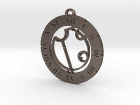 Alyssa - Pendant in Polished Bronzed Silver Steel