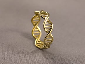 Dna Helix Ring Size 6.5 in Polished Brass