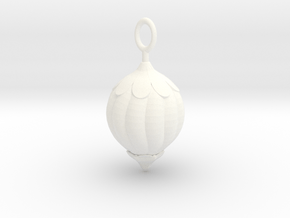 Christmas Tree Bauble pendant in White Processed Versatile Plastic