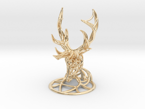 Deer Head With Stand  in 14K Yellow Gold