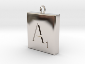 Scrabble Charm or Pendant-A in Platinum