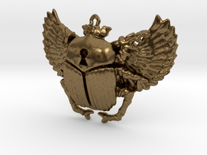 3D printed Winged Scarab in Natural Bronze