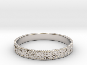 3D Printed Flower Ring in Platinum