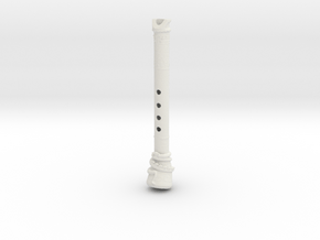 3D Printed Shakuhachi Dragon Flute in White Natural Versatile Plastic