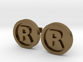 Registered Trademark Logo Cuff Links in Natural Bronze