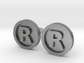 Registered Trademark Logo Cuff Links in Natural Silver