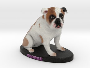 Custom Dog Figurine - George in Full Color Sandstone