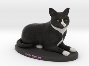 Custom Cat Figurine - Zeus in Full Color Sandstone