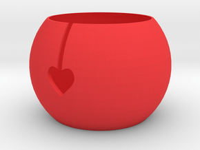 Funky Heart Knitting Bowl in Red Processed Versatile Plastic