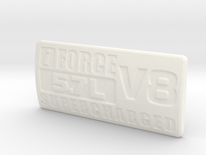 Badge-5.7-SC v01 in White Processed Versatile Plastic