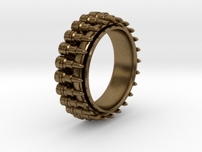 Bullet ring(size = USA 8,Japan 16, Britain P) in Natural Bronze