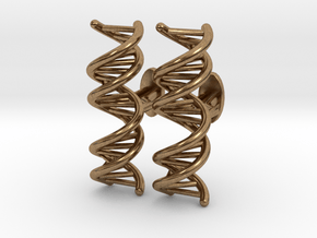 DNA Cufflink in Natural Brass