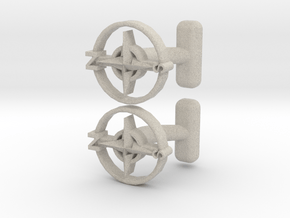 Compass Cufflinks, Part of the NEW Nautical Collec in Natural Sandstone
