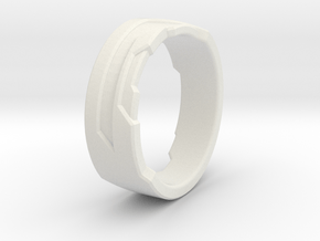 Ring Size L in White Natural Versatile Plastic