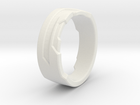 Ring Size Q in White Natural Versatile Plastic
