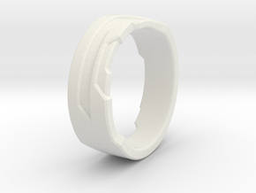 Ring Size Z in White Natural Versatile Plastic