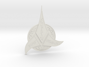 Klingon Insignia in White Natural Versatile Plastic