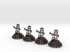 Chess set of Egypt(P) in Polished Bronzed Silver Steel
