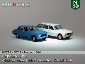 SET 2x Peugeot 504 (N 1:160) in Tan Fine Detail Plastic