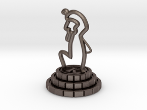 King of chess in Polished Bronzed Silver Steel