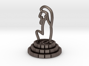 Queen of chess in Polished Bronzed Silver Steel