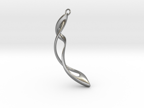 loop and multiple twisted earrings curved - 6cm lo in Natural Silver