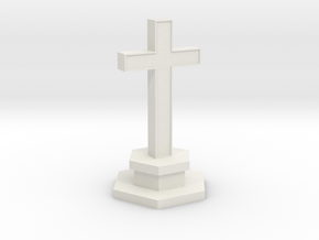 N Scale Cemetery Cross Center Piece 1:160 in White Natural Versatile Plastic