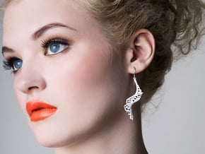 Spiral Earrings - 1 pair in White Processed Versatile Plastic