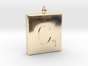 scrabble Charm or Pendant C blank  in 14K Yellow Gold