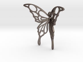 Flying Tattoo in Polished Bronzed Silver Steel