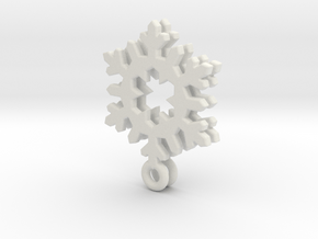 Small Snowflake Earrings in White Natural Versatile Plastic