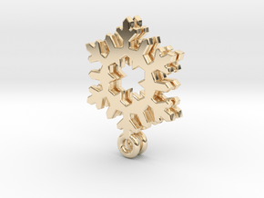 Small Snowflake Earrings in 14K Yellow Gold