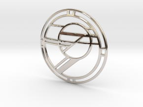 Art Deco Pendant - Rising Sun - Large in Platinum