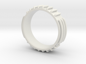 Sci-fi Ring Concept Size 10 in White Natural Versatile Plastic